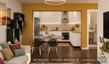 Kuşadası Leyla Hanım Evi salon ve mutfak