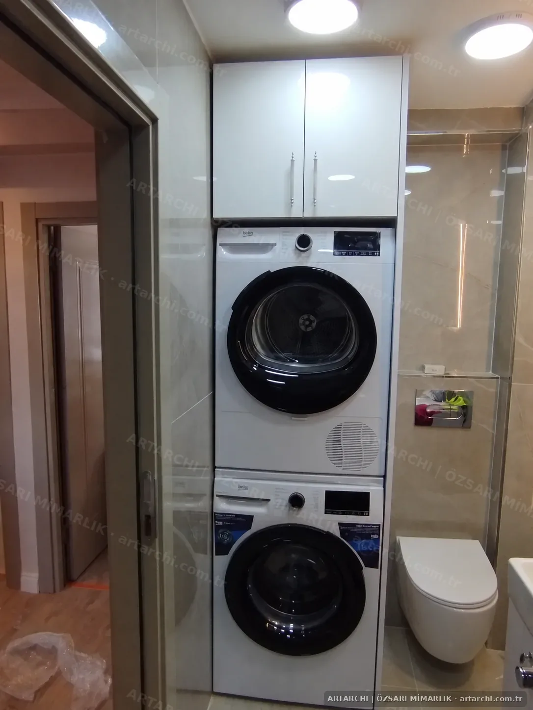 Çamaşır ve kurutma makinesi dolabı